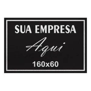 Tapete Capacho Personalizado 160x60cm Capacheria Preto Antiderrapante PVC
