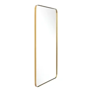 Espelho Retangular Moldura Metal 150x40 Luxo Moldura Dourado