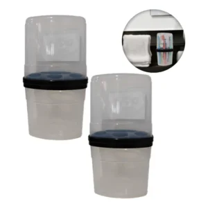 Kit 2 Porta Escova Creme Dental C/ Tampa Plástico 6 Cavidade