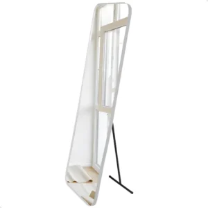 Espelho Grande Retângular 150x50cm C/ Suporte De Chão Moldura Gelo