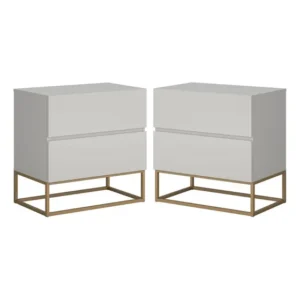 Kit Mesa De Cabeceira Com Gaveta Quarto Luxo Retro