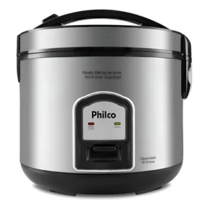 Arrozeira Elétrica A Vapor Philco Ph10 Visor Glass Inox 127v Preto 127v