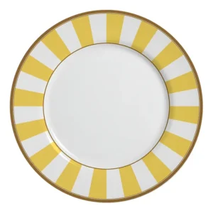 Conjunto De Pratos Raso 6 Unidades Stripe Amarelo - Alleanza