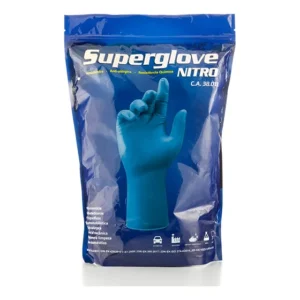 Luva Nitrílica Super Safety Ambidestra Azul Proteção Epi CA 38011 Tamanho M