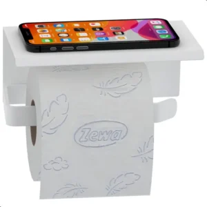Porta Papel Higiênico Inox De Parede Banheiro Branco Max