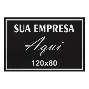 Tapete Capacho Personalizado 120x80 cm Antiderrapante Capacheria Vinil Preto