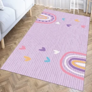 Tapete Infantil Oxford Arcoletas 80x50 Antiderrapante Cor Lilás