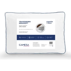 Travesseiro Camesa Hotelaria Ergosoft Lavável Suporte Firme
