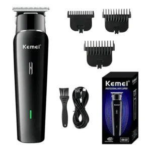 Máquina De Cortar Cabelo Profissional Kemei KM-1113 Preto