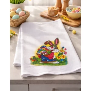 12 Panos De Copa Kit Páscoa Estampados Sortido Atacado Branco Em Estampa Temática