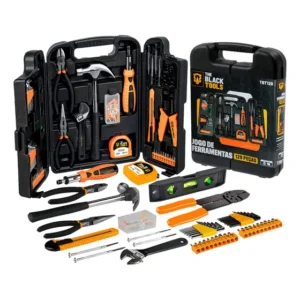 Kit Jogo De Ferramentas 129 Peças Completo Chaves Alicates Maleta Tbt-129 The Black Tools