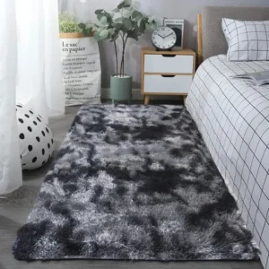 Passadeira Corredor 1,00x0,60 Tapete Peludo Quarto Sala Luxo 1 M 60 Cm Cinza Mesclado