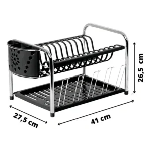 Secador Master Tubo Com Porta Talheres E Copos Preto