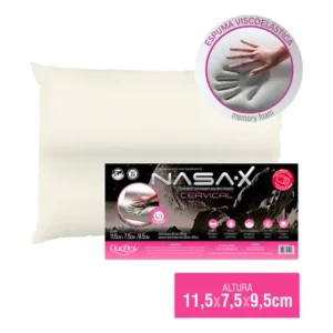 Travesseiro Nasa X Cervical Duoflex Altura 11,5x7,5x9,5cm Para Fronha 45x65cm Antiácaro Capa Malha 100% algodão