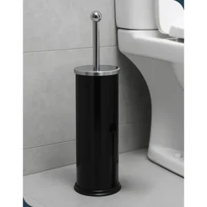 Escova Sanitária Hercules Preta Suporte Moderno Limpeza Vaso Preto