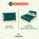 Jogo De Lençol Cama Queen Size 3 Peças Box Estampado Com Elástico Malha 100% Algodão Cozzilar Toque Macio Hotel Pousada Modelo 10 - Imagem 6