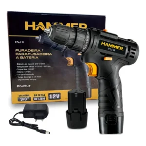 Parafusadeira Furadeira Hammer Pli-11 A Bateria Preto