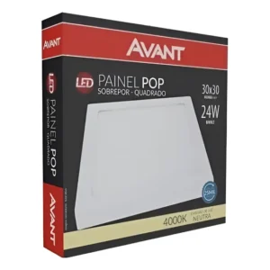 Painel Plafon Sobrepor Led 24w Quadrado Avant 4000k Branco