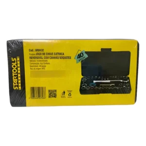 Jogo Chave Soquete C/ Catraca Reversível 40 Peças Startools Amarelo