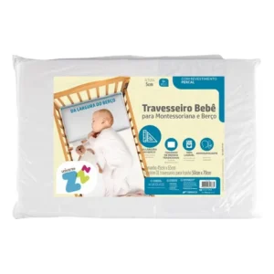 Travesseiro Infantil 2 Anos Para Berço E Mini Cama Fibrasca Branco