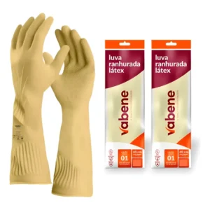 2 Pares Luva De Borracha Grossa Cano Longo Limpeza Pesada