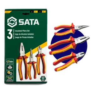 Jogo Kit Alicate Universal 8 Bico 6 Corte 6 Vde Sata