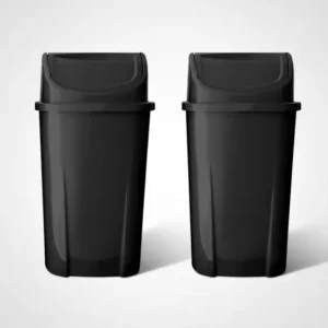Conjunto Com 2 Lixeiras Basculante 60 Litros Pretas