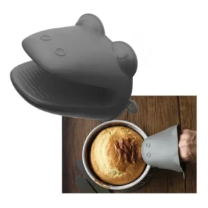 Luva Térmica De Cozinha Formato Jacaré Silicone Clink Prateado