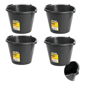 Balde De Plástico Preto 12 L Extra Reforçado 4un - Vonder