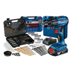 Parafusadeira E Furadeira De Impacto Brushless A Bateria 18v Bosch Gsb 185-li Maleta Com Kit Brocas E Bits 103 Peças