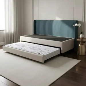 Bicama Box Viúva Courino Areia 120x203 E Colchão Auxiliar