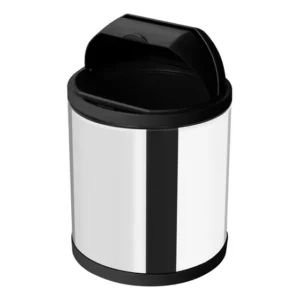 Lixeira De Pia Inox C/ Tampa Retrátil Recip. Plástico 2,5 L