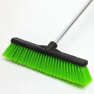 Vassoura Gari Nylon 40cm Resistente C Cabo De Alumínio Rosca