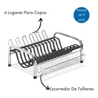 Escorredor De Louças Niquelart Cores Variadas Cama Tubo Preto - Imagem 2