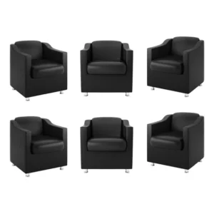 Kit 6 Poltronas Para Recepção Clínica Médica - Balaqui Decor