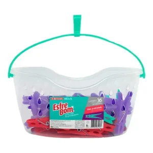 Prendedor Para Roupa Com Cesto Esfrebom Bettanin 36 Unidades