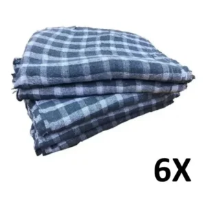 Pano de Chão Algodão Azul Branco Neves Kit 6un Absorvente 40x62cm