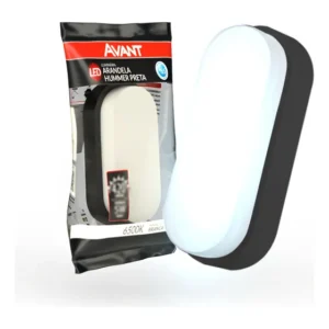 Luminaria Tartaruga Led Sobrepor Branca 5w 6500k Ip65 Biv Estrutura Preto