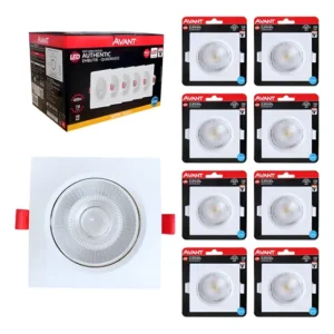 Kit 10 Spot Led 5w Embutir Quadrado Teto Direcionável 110/22
