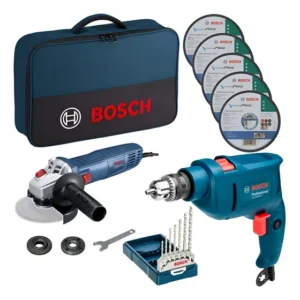 Kit Bosch Esmerilhadeira Gws700 Furadeira Impact Gsb450 110v