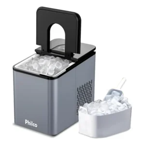 Máquina De Gelo Em Cubos Portátil 12kg Philco 127v Cor Cinza 127v Cinza