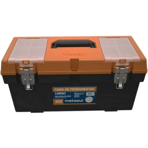 Caixa De Ferramentas Fechadura De Metal Metasul 19,5 Laranja