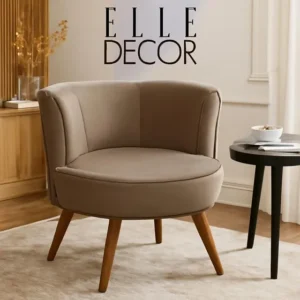 Poltrona Para Sala Decorativa Isa Suede Cappuccino Adonai