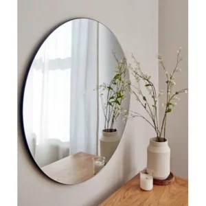 Espelho Decorativo 50 Cm Lapidado Redondo De Parede Sem Moldura