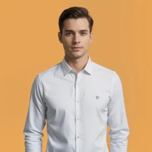 Camisa Social Masculina Manga Longa Algodão Branca Tailoring