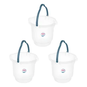 Kit 3 Baldes Plastico Sanremo Reforçado 8,5 Litros Hydrus Transparente