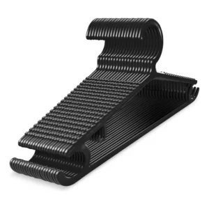 30 Cabides Adultos Pretos Antideslizante Reforçado Atacado