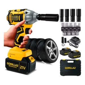 Chave De Impacto 1/2 2 Bateria Lítio 21v Brushless Maleta Soquetes Impacto E Soquetes Canhão Gch21v-2bz Gorillaz