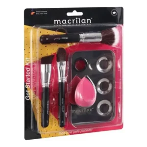 Kit De Pincel + Placa Inox Mistura Maquiagem Macrilan Kp10-1