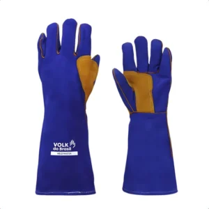 Luva De Solda Weld Smart Volk Térmica Soldador Volk 41cm Epi Azul Com Laranja